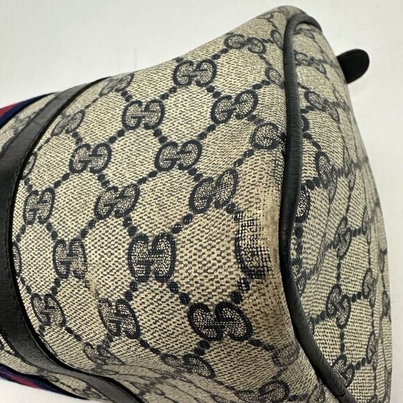 Vintage Gucci Sherry Line Navy Blue Boston Bag - Picture 11 of 16